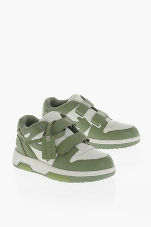 Leather Low-Top Sneakers OUT OF OFFICE with Hook-and-Loop Closure