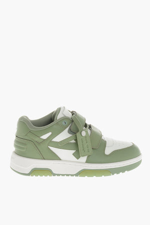 Leather Low-Top Sneakers OUT OF OFFICE with Hook-and-Loop Closure