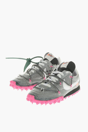 OFF-WHITE Sneakers Basse WAFFLE RACER in Mesh Tecnico con Inserti in Pelle e Suola Effetto Chiodato