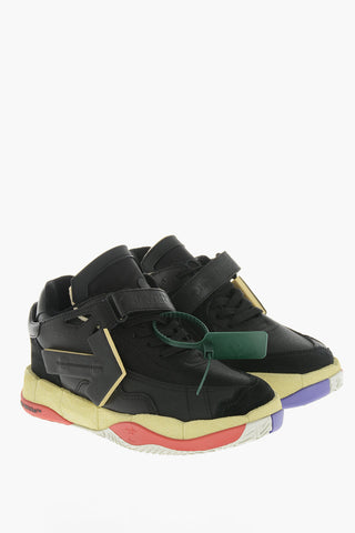 Leather Low-Top Sneakers PUZZLE COUTURE in Solid Color