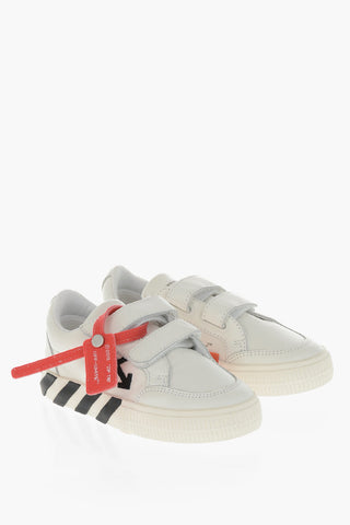 Leather Low-Top Sneakers VULCANIZED with Velcro Closure