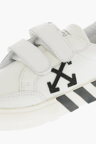 Leather Low-Top Sneakers VULCANIZED with Velcro Closure