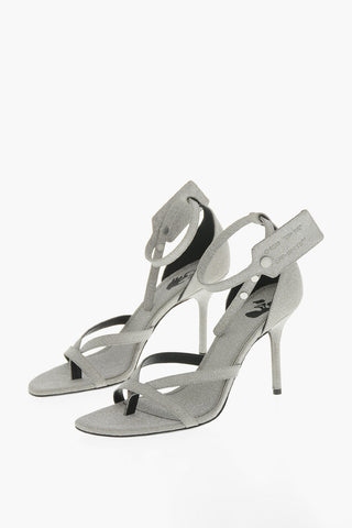 Sandali a Infradito Ankle Strap Glitter 9cm