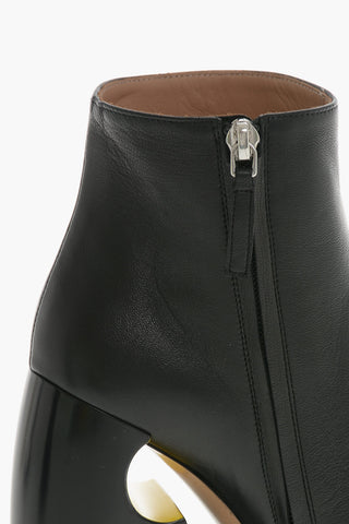 Tronchetti in Pelle con Tacco Decorativo 11,5cm