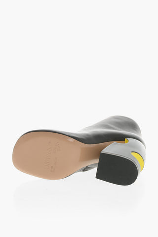 Tronchetti in Pelle con Tacco Decorativo 11,5cm