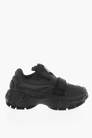 Leather and Fabric Slip-On Sneakers GLOVE in Solid Color