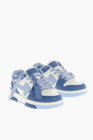 Leather Low-Top Sneakers OUT OF OFFICE with Contrast Details