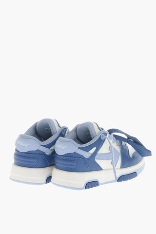 Leather Low-Top Sneakers OUT OF OFFICE with Contrast Details