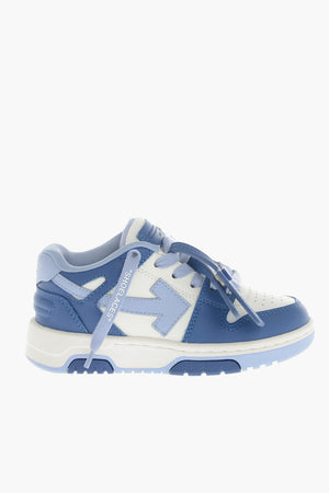 Leather Low-Top Sneakers OUT OF OFFICE with Contrast Details