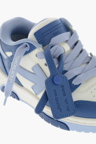 Leather Low-Top Sneakers OUT OF OFFICE with Contrast Details