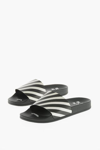 Rubber Slides With Iconic Diag Motif