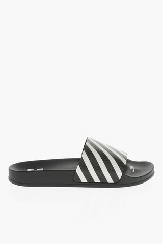 Rubber Slides With Iconic Diag Motif