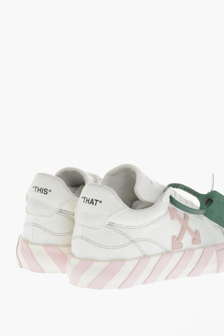 Sneakers Basse in Cotone con Dettagli a Contrasto