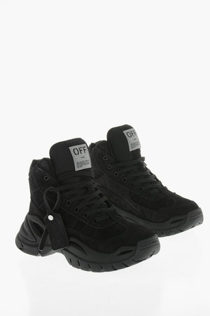 Sneakers Hiking in Suede e Tessuto a Tinta Unita