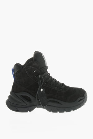 Sneakers Hiking in Suede e Tessuto a Tinta Unita