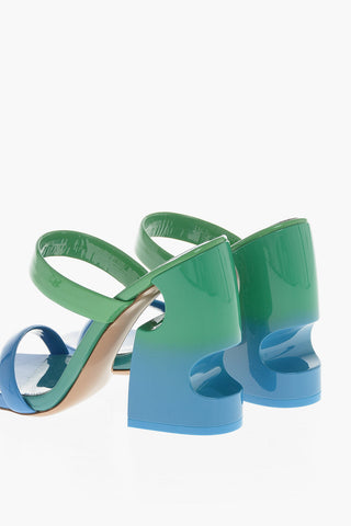 Gradient-effect Leather Sandals with 12cm Heel