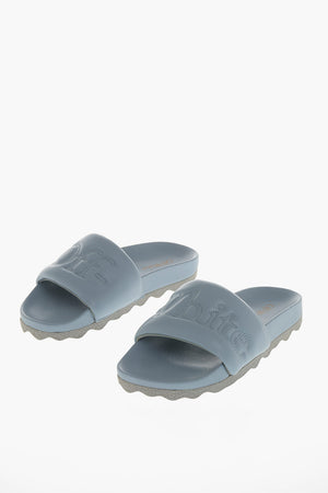 Padded Leather Slides with Monogram