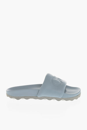 Padded Leather Slides with Monogram