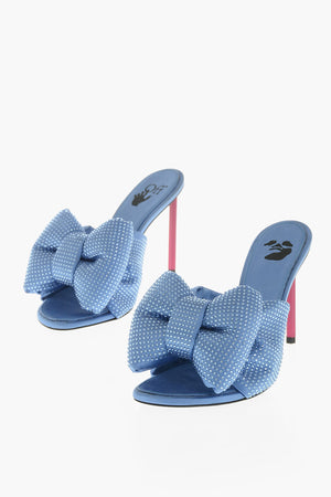 Satin and Rhinestone Mules POP ALLEN with 11cm Maxi Bow