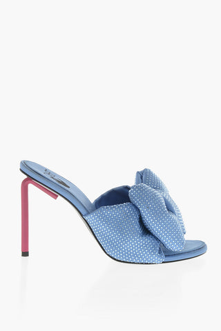 Satin and Rhinestone Mules POP ALLEN with 11cm Maxi Bow