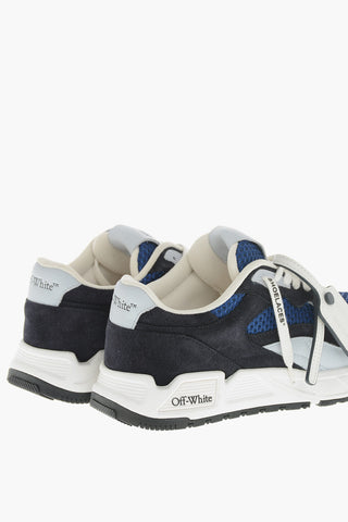 Sneakers Basse Color Block in Tessutto Traforato e Suede