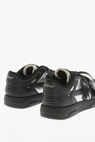 Low Sneakers OUT OF OFFICE in Leather and Metallic-Effect Fabric
