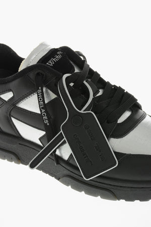 Niedrige Sneaker OUT OF OFFICE aus Leder und metallisch wirkendem Stoff