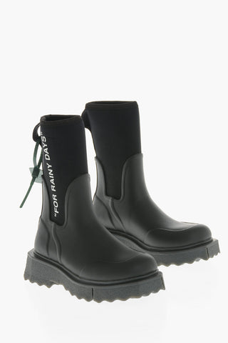 Stivaletti Wellington in Pvc con Suola Effetto Spugna 5cm