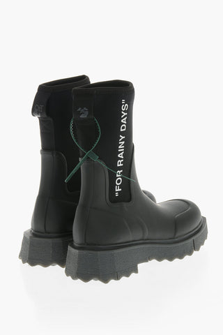 Stivaletti Wellington in Pvc con Suola Effetto Spugna 5cm