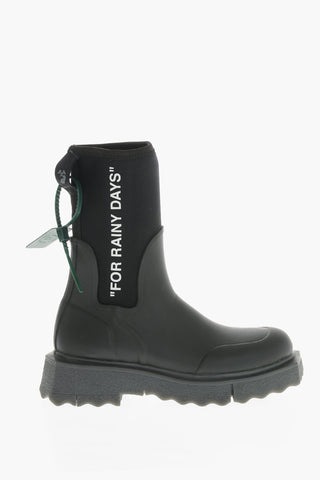 Stivaletti Wellington in Pvc con Suola Effetto Spugna 5cm