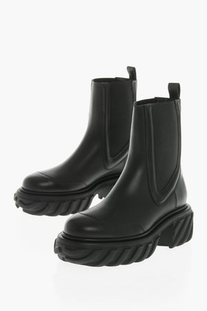 Chelsea TRACTOR MOTOR Leather Boots with 6cm Track Sole