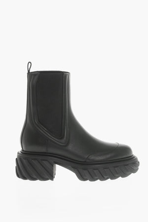 Chelsea TRACTOR MOTOR Leather Boots with 6cm Track Sole