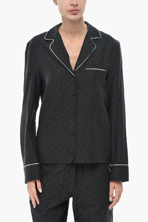 FOR EVER Hemd PAJAMA aus Seidenmix-Jacquard