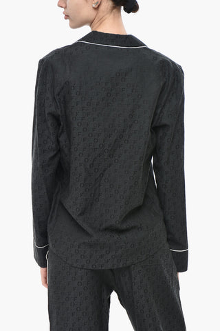 FOR EVER Hemd PAJAMA aus Seidenmix-Jacquard