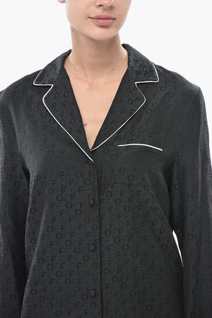 FOR EVER Hemd PAJAMA aus Seidenmix-Jacquard