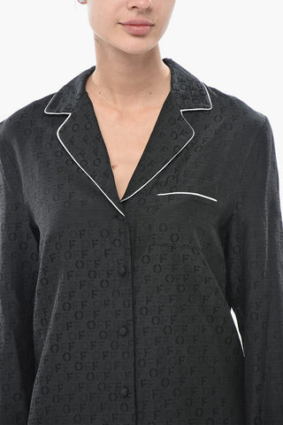 FOR EVER Hemd PAJAMA aus Seidenmix-Jacquard