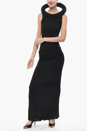 Maxi Dress TUBE in Viscosa Stretch con Collo Rigido