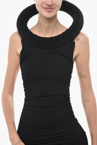 Stretch Viscose Maxi Dress TUBE With Rigid Collar
