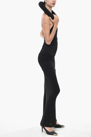 Stretch Viscose Maxi Dress TUBE With Rigid Collar