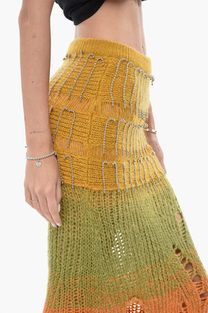 Rock aus Mohair-Mix PUNK mit Degradé-Muster