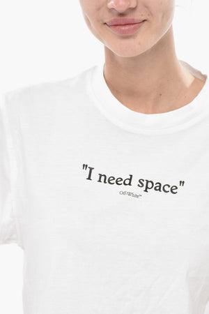 Crewneck T-Shirt I NEED SPACE With Raised Print