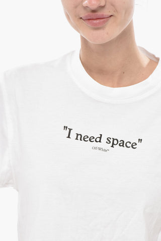 Crewneck T-Shirt I NEED SPACE With Raised Print