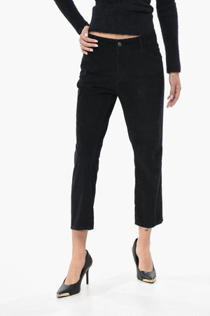 5-Taschen-Hose COOL GIRL Cropped Fit Aus Geripptem Velours
