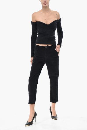 5-Taschen-Hose COOL GIRL Cropped Fit Aus Geripptem Velours