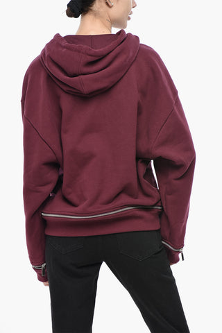 Felpa Hoodie ROUND ZIP in Cotone Garzato