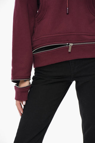 Felpa Hoodie ROUND ZIP in Cotone Garzato