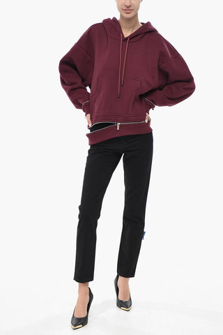 Felpa Hoodie ROUND ZIP in Cotone Garzato