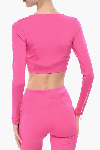 ATHLEISURE Crop-Top aus Funktionsstoff mit Reißverschluss vorne