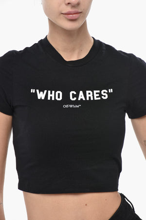 T-Shirt 90S Fit WHO CARES with Embossed Print
