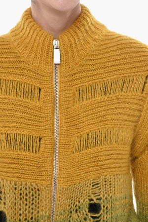 Zip-Up-Cardigan PUNK aus Mohair-Mix im Degradé